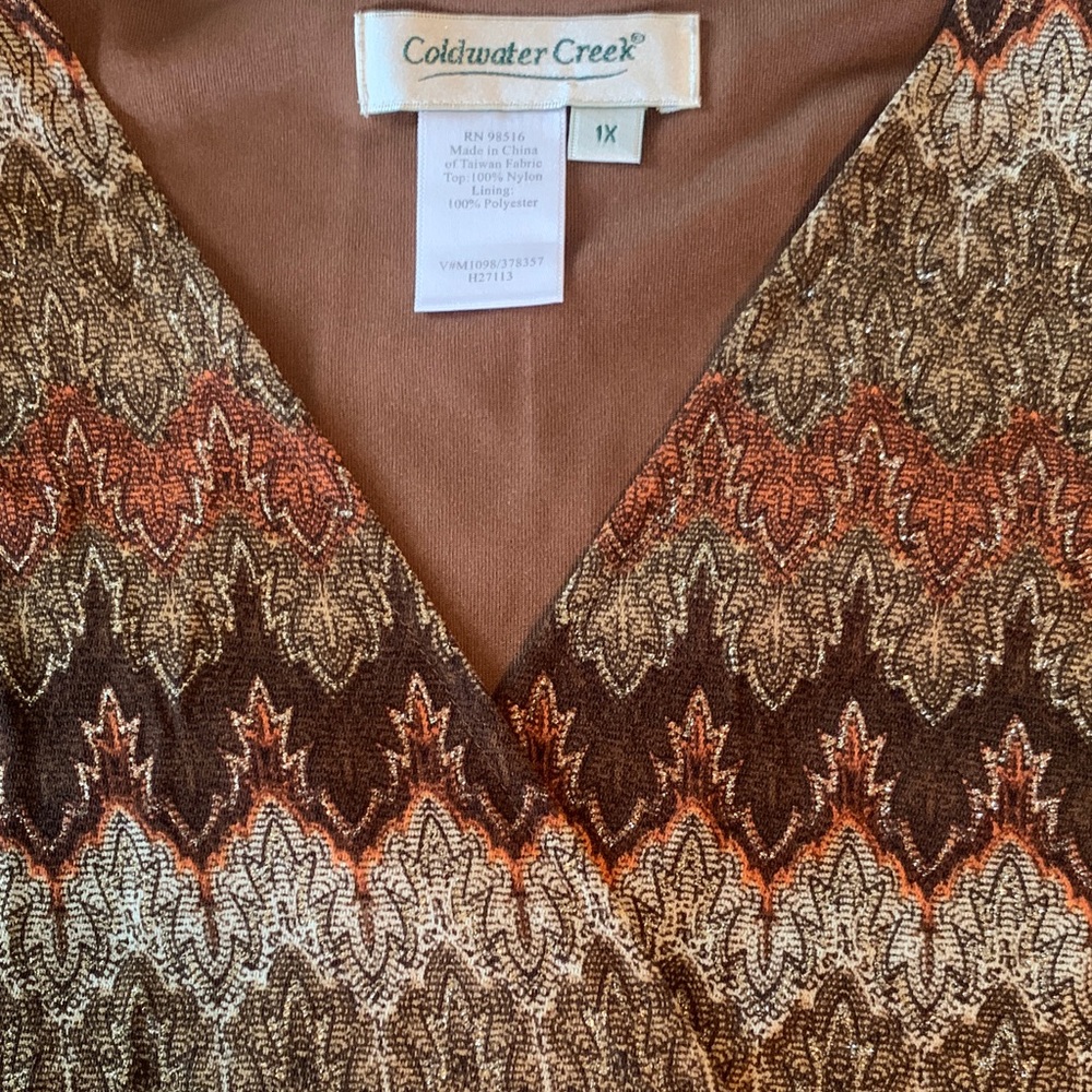 Coldwater Creek Zigzag Pattern Sleeveless Blouse - Picture 6 of 7